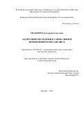 Мельничук, Екатерина Сергеевна. Адаптация молодежи к социальным изменениям в мегаполисе: дис. кандидат наук: 22.00.04 - Социальная структура, социальные институты и процессы. Москва. 2018. 163 с.