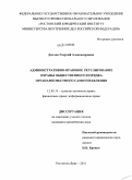Дятлов, Георгий Александрович. Административно-правовое регулирование охраны общественного порядка органами местного самоуправления: дис. кандидат юридических наук: 12.00.14 - Административное право, финансовое право, информационное право. Ростов-на-Дону. 2011. 201 с.