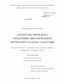 Колюбин, Сергей Алексеевич. Алгоритмы гибридного управления динамическими системами в задачах адаптации: дис. кандидат технических наук: 05.13.01 - Системный анализ, управление и обработка информации (по отраслям). Санкт-Петербург. 2012. 157 с.