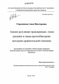 Герасимова, Анна Викторовна. Анализ регуляции транскрипции генов дыхания в гамма-протеобактериях методами сравнительной геномики: дис. кандидат биологических наук: 03.00.03 - Молекулярная биология. Москва. 2006. 116 с.