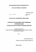Лукаш, Ольга Климентина Николаевна. Архитектурно-дизайнерские принципы формирования среды торгово-развлекательных центров: дис. кандидат архитектуры: 05.23.20 - Теория и история архитектуры, реставрация и реконструкция историко-архитектурного наследия. Москва. 2012. 198 с.