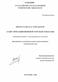 Шендо, Владислав Геннадьевич. Аудит операций внешней торговли товарами: дис. кандидат экономических наук: 08.00.12 - Бухгалтерский учет, статистика. Астрахань. 2006. 201 с.