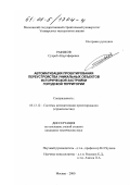 Рафиков, Сухроб Абдугафарович. Автоматизация проектирования переустройства уникальных объектов исторической застройки городских территорий: дис. кандидат технических наук: 05.13.12 - Системы автоматизации проектирования (по отраслям). Москва. 2000. 116 с.