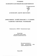 Дубровский, Андрей Викторович. Эффективное хозяйствование в условиях развития рыночных отношений: дис. кандидат экономических наук: 08.00.01 - Экономическая теория. Москва. 2006. 164 с.