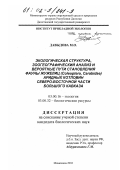 Давыдова, Мадина Османовна. Экологическая структура, зоогеографический анализ и вероятные пути становления фауны жужелиц (Coleoptera, Carabidae) аридных котловин Северо-Восточной части Большого Кавказа: дис. кандидат биологических наук: 03.00.32 - Биологические ресурсы. Махачкала. 2002. 171 с.
