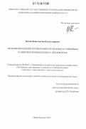 Попов, Константин Владимирович. Экономический инструментарий управления устойчивым развитием промышленного предприятия: дис. кандидат экономических наук: 08.00.05 - Экономика и управление народным хозяйством: теория управления экономическими системами; макроэкономика; экономика, организация и управление предприятиями, отраслями, комплексами; управление инновациями; региональная экономика; логистика; экономика труда. Новочеркасск. 2012. 173 с.