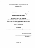 Воропаева, Ирина Викторовна. Эмоциональное восприятие дифференциальных признаков гласных фонем носителями немецкого и русского языков: дис. кандидат филологических наук: 10.02.19 - Теория языка. Воронеж. 2011. 326 с.