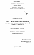 Колосова, Юлия Сергеевна. Фауна и экология шмелей (Hymenoptera, Apidae, Bombus) лесных экосистем северной тайги Русской равнины: дис. кандидат биологических наук: 03.00.16 - Экология. Архангельск. 2007. 149 с.