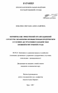 Ковалева, Светлана Александровна. Формирование эффективной организационной структуры управления промышленным предприятием в условиях деструктивного воздействия внешней и внутренней среды: дис. кандидат экономических наук: 08.00.05 - Экономика и управление народным хозяйством: теория управления экономическими системами; макроэкономика; экономика, организация и управление предприятиями, отраслями, комплексами; управление инновациями; региональная экономика; логистика; экономика труда. Орел. 2007. 170 с.