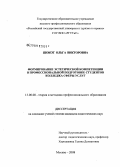 Шокот, Ольга Викторовна. Формирование эстетической компетенции в профессиональной подготовке студентов колледжа сферы услуг: дис. кандидат педагогических наук: 13.00.08 - Теория и методика профессионального образования. Москва. 2008. 152 с.