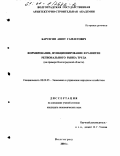 Барсегян, Ашот Гамлетович. Формирование, функционирование и развитие регионального рынка труда: На примере Волгоградской области: дис. кандидат экономических наук: 08.00.05 - Экономика и управление народным хозяйством: теория управления экономическими системами; макроэкономика; экономика, организация и управление предприятиями, отраслями, комплексами; управление инновациями; региональная экономика; логистика; экономика труда. Волгоград. 2001. 154 с.