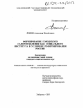 Фокин, Александр Михайлович. Формирование городского самоуправления как социального института в условиях реформирования России: дис. кандидат социологических наук: 22.00.04 - Социальная структура, социальные институты и процессы. Хабаровск. 2003. 167 с.
