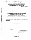 Сосунова, Галина Александровна. Формирование гуманитарно направленной личности учащихся 6-7 классов общеобразовательной школы в процессе приобщения к основам французской культуры: дис. кандидат педагогических наук: 13.00.01 - Общая педагогика, история педагогики и образования. Москва. 2001. 230 с.