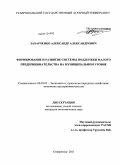 Захарченко, Александр Александрович. Формирование и развитие системы поддержки малого предпринимательства на муниципальном уровне: дис. кандидат экономических наук: 08.00.05 - Экономика и управление народным хозяйством: теория управления экономическими системами; макроэкономика; экономика, организация и управление предприятиями, отраслями, комплексами; управление инновациями; региональная экономика; логистика; экономика труда. Ставрополь. 2011. 183 с.