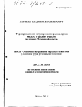 Журавлев, Владимир Владимирович. Формирование и регулирование рынка труда малых и средних городов: На примере Московской области: дис. кандидат экономических наук: 08.00.05 - Экономика и управление народным хозяйством: теория управления экономическими системами; макроэкономика; экономика, организация и управление предприятиями, отраслями, комплексами; управление инновациями; региональная экономика; логистика; экономика труда. Москва. 2001. 156 с.