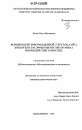Кулева, Олеся Викторовна. Формирование информационной структуры сайта библиотеки как эффективного инструмента взаимодействия в веб-среде: дис. кандидат педагогических наук: 05.25.03 - Библиотековедение, библиографоведение и книговедение. Новосибирск. 2007. 281 с.