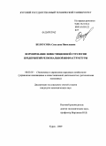 Белоусова, Светлана Николаевна. Формирование инвестиционной стратегии предприятий региональной инфраструктуры: дис. кандидат экономических наук: 08.00.05 - Экономика и управление народным хозяйством: теория управления экономическими системами; макроэкономика; экономика, организация и управление предприятиями, отраслями, комплексами; управление инновациями; региональная экономика; логистика; экономика труда. Курск. 2009. 234 с.