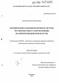 Кулешова, Евгения Николаевна. Формирование кадровой политики в системе органов местного самоуправления: На примере Ивановской области: дис. кандидат экономических наук: 08.00.05 - Экономика и управление народным хозяйством: теория управления экономическими системами; макроэкономика; экономика, организация и управление предприятиями, отраслями, комплексами; управление инновациями; региональная экономика; логистика; экономика труда. Владимир. 2005. 161 с.