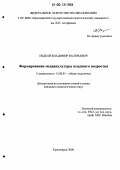 Недбай, Владимир Валерьевич. Формирование медиакультуры младшего подростка: дис. кандидат педагогических наук: 13.00.01 - Общая педагогика, история педагогики и образования. Красноярск. 2006. 192 с.