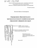 Жигалова, Ирина Александровна. Формирование образовательного пространства начального профессионального образования в федеральном округе: дис. доктор педагогических наук: 13.00.08 - Теория и методика профессионального образования. Москва. 2005. 300 с.