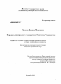 Муллоев, Дилшод Муллоевич. Формирование правового государства в Республике Таджикистан: дис. кандидат юридических наук: 12.00.01 - Теория и история права и государства; история учений о праве и государстве. Душанбе. 2008. 190 с.
