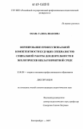Окань, Галина Ивановна. Формирование профессиональной компетентности будущих специалистов социальной работы для деятельности в экологически неблагоприятной среде: дис. кандидат педагогических наук: 13.00.08 - Теория и методика профессионального образования. Екатеринбург. 2007. 232 с.