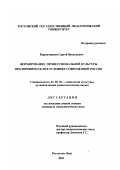 Кирпичников, Сергей Васильевич. Формирование профессиональной культуры предпринимателя в условиях современной России: дис. кандидат социологических наук: 22.00.06 - Социология культуры, духовной жизни. Ростов-на-Дону. 2003. 198 с.