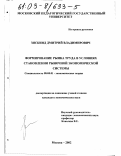 Зискинд, Дмитрий Владимирович. Формирование рынка труда в условиях становления рыночной экономической системы: дис. кандидат экономических наук: 08.00.01 - Экономическая теория. Москва. 2002. 175 с.