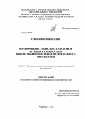 Губин, Юрий Николаевич. Формирование социально-культурной активности подростков в полисубъектной среде дополнительного образования: дис. кандидат педагогических наук: 13.00.05 - Теория, методика и организация социально-культурной деятельности. Челябинск. 2012. 190 с.