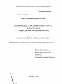 Михалевский, Дмитрий Васильевич. Формирование социального пространства и его структур: социально-философский анализ: дис. кандидат философских наук: 09.00.11 - Социальная философия. Москва. 2012. 218 с.