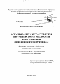 Козлов, Вячеслав Александрович. Формирование у курсантов вузов внутренних войск МВД России нравственного отношения к сослуживцам: дис. кандидат педагогических наук: 13.00.08 - Теория и методика профессионального образования. Москва. 2013. 201 с.