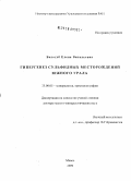 Белогуб, Елена Витальевна. Гипергенез сульфидных месторождений Южного Урала: дис. доктор геолого-минералогических наук: 25.00.05 - Минералогия, кристаллография. Миасс. 2009. 537 с.