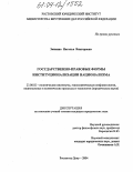 Заикина, Наталья Викторовна. Государственно-правовые формы институционализации национализма: дис. кандидат юридических наук: 23.00.02 - Политические институты, этнополитическая конфликтология, национальные и политические процессы и технологии. Ростов-на-Дону. 2004. 154 с.