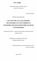 Войтенко, Оксана Викторовна. Государство, государственное образование, государственность: теоретико-методологический анализ их соотношения: дис. кандидат юридических наук: 12.00.01 - Теория и история права и государства; история учений о праве и государстве. Москва. 2006. 155 с.