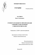 Масликов, Вадим Александрович. Готовность российской молодежи к военной службе по призыву: социологический анализ: дис. кандидат социологических наук: 22.00.08 - Социология управления. Москва. 2007. 288 с.