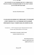 Клоченко, Лилия Николаевна. Гражданско-правовое регулирование страхования ответственности за загрязнение окружающей природной среды: сравнительно-правовой анализ: дис. кандидат юридических наук: 12.00.03 - Гражданское право; предпринимательское право; семейное право; международное частное право. Москва. 2007. 228 с.