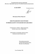 Виноградов, Павел Юрьевич. Информационное обеспечение муниципального управления образованием: дис. кандидат педагогических наук: 13.00.01 - Общая педагогика, история педагогики и образования. Санкт-Петербург. 2006. 172 с.