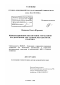 Якимова, Ольга Юрьевна. Информационное обеспечение управления предприятиями АПК: теория, методология, практика: дис. доктор экономических наук: 08.00.05 - Экономика и управление народным хозяйством: теория управления экономическими системами; макроэкономика; экономика, организация и управление предприятиями, отраслями, комплексами; управление инновациями; региональная экономика; логистика; экономика труда. Саранск. 2008. 385 с.