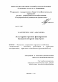 Толстопятенко, Лариса Анатольевна. Кластерная стратегия формирования бионанополимерной индустрии: дис. кандидат экономических наук: 08.00.05 - Экономика и управление народным хозяйством: теория управления экономическими системами; макроэкономика; экономика, организация и управление предприятиями, отраслями, комплексами; управление инновациями; региональная экономика; логистика; экономика труда. Москва. 2011. 240 с.