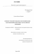 Кулаков, Михаил Юрьевич. Комплекс моделей сценарного прогнозирования макроэкономических процессов российской экономики: дис. кандидат экономических наук: 08.00.13 - Математические и инструментальные методы экономики. Пермь. 2006. 135 с.