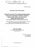 Кумыкова, Асият Магомедовна. Концептуальная модель функционирования локального продовольственного рынка в переходный период: регионально-маркетинговый аспект: На материалах Карачаево-Черкесской республики: дис. кандидат экономических наук: 08.00.05 - Экономика и управление народным хозяйством: теория управления экономическими системами; макроэкономика; экономика, организация и управление предприятиями, отраслями, комплексами; управление инновациями; региональная экономика; логистика; экономика труда. Ростов-на-Дону. 2003. 187 с.