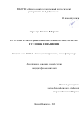 Стрельчук Антонина Робертовна. Культурные проекции коммуникативного пространства в условиях глобализации: дис. кандидат наук: 09.00.13 - Философия и история религии, философская антропология, философия культуры. ФГБОУ ВО «Нижегородский государственный педагогический университет имени Козьмы Минина». 2021. 142 с.