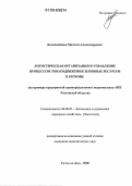 Компанийцев, Максим Александрович. Логистическая организация и управление процессом товародвижения зерновых ресурсов в регионе: На примере предприятий зернопродуктового подкомплекса АПК Ростовской области: дис. кандидат экономических наук: 08.00.05 - Экономика и управление народным хозяйством: теория управления экономическими системами; макроэкономика; экономика, организация и управление предприятиями, отраслями, комплексами; управление инновациями; региональная экономика; логистика; экономика труда. Ростов-на-Дону. 2006. 193 с.