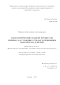 Новиков, Константин Александрович. Математические модели процессов переноса в сложных средах и принципы максимума для них: дис. кандидат наук: 05.13.18 - Математическое моделирование, численные методы и комплексы программ. Москва. 2017. 115 с.