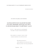 Бугакова, Надежда Игорьевна. Математическое моделирование и качественные методы анализа разнопорядковых граничных задач: дис. кандидат наук: 05.13.18 - Математическое моделирование, численные методы и комплексы программ. Воронеж. 2018. 132 с.