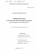 Апсатарова, Серафима Ивановна. Мишкинский говор в системе диалектов марийского языка: Фонетико-морфологическая характеристика: дис. кандидат филологических наук: 10.02.07 - Финно-угорские и самодийские языки. Йошкар-Ола. 1999. 195 с.