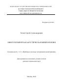 Титов Сергей Александрович. Многоэлементная акустическая микроскопия: дис. доктор наук: 00.00.00 - Другие cпециальности. ФГБУН Научно-технологический центр уникального приборостроения Российской академии наук. 2022. 312 с.