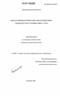 Кошкина, Надежда Борисовна. Многоуровневая профессиональная подготовка специалистов в условиях рынка труда: дис. кандидат педагогических наук: 13.00.08 - Теория и методика профессионального образования. Кемерово. 2007. 248 с.