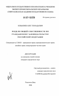Козьменко, Олег Геннадьевич. Модели общей собственности по гражданскому законодательству Российской Федерации: дис. кандидат юридических наук: 12.00.03 - Гражданское право; предпринимательское право; семейное право; международное частное право. Ростов-на-Дону. 2006. 221 с.