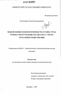 Туктамышева, Лилия Мухаммадиевна. Модели оценки объемов производства и рынка труда региона при вступлении России в ВТО с учетом отраслевой специализации: дис. кандидат экономических наук: 08.00.13 - Математические и инструментальные методы экономики. Оренбург. 2007. 227 с.